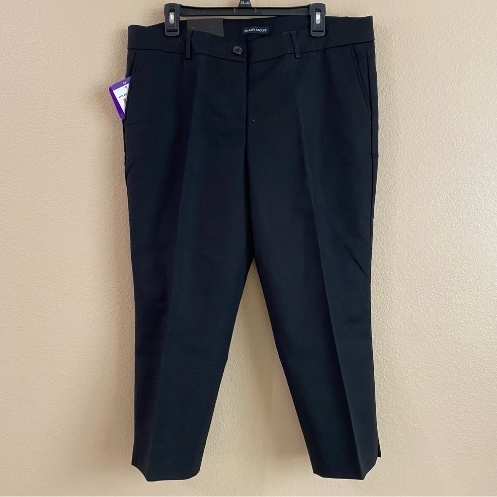 Hilary Radley New Size 14 Black Belt Loops Slim Leg Capri Pants Office Work